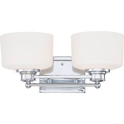 Nuvo Lighting 60/4582  Soho - 2 Light Vanity Fixture with Satin White Glass in Polished Chrome Finish